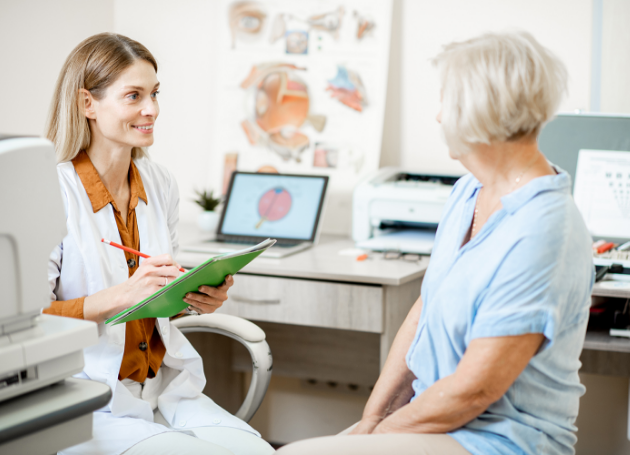 Doctor with patient